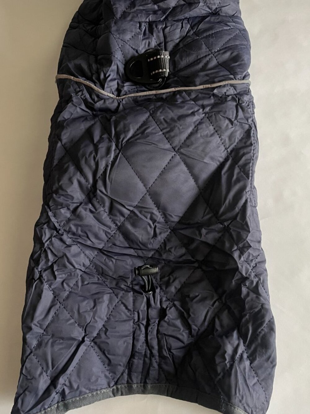Black Quilted Hooded Dog Jacket Coat